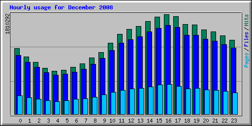 Hourly usage for December 2008